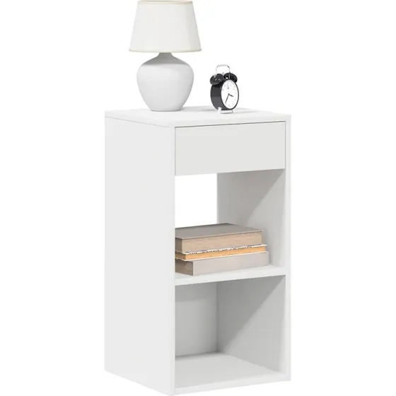 vidaXL Sengeborde med Skuffe 2 stk. 35x34x66,5 cm Hvid