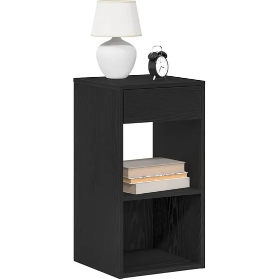 vidaXL Sengebord med Skuffe 35x34x66,5 cm Sort-EG