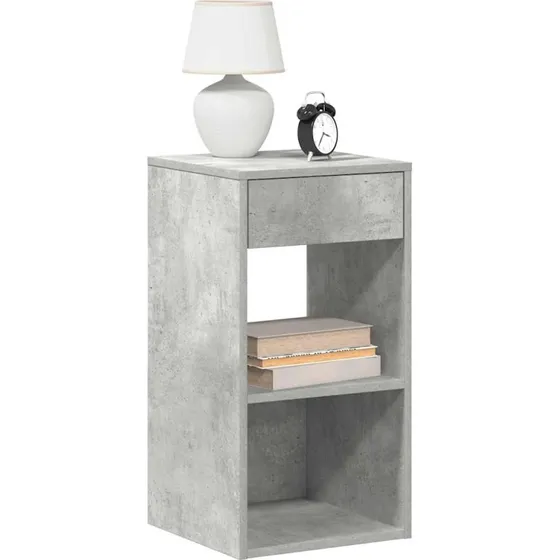 vidaXL Sengeborde med Skuffe 2 stk. 35x34x66,5 cm Betongrå