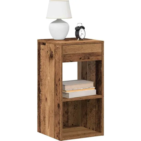 vidaXL Sengeborde med Skuffe 2 stk. 35x34x66,5 cm Antikt Træ