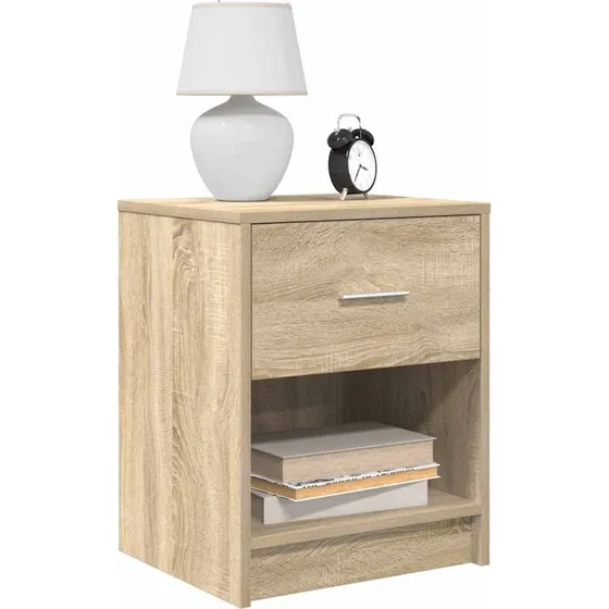 vidaXL Sengeborde 2 stk. med Skuffe 40x34x50 cm Sonoma-eg