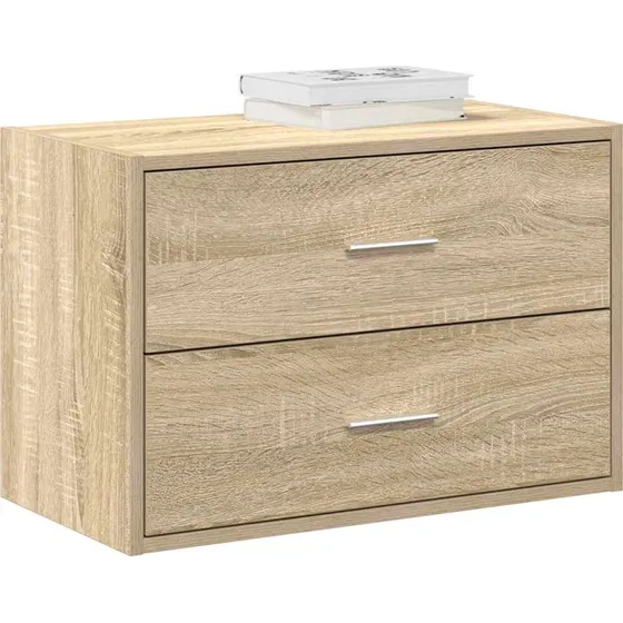 vidaXL Skab med 2 skuffer 60x31x40 cm, konstrueret træ, sonoma-eg