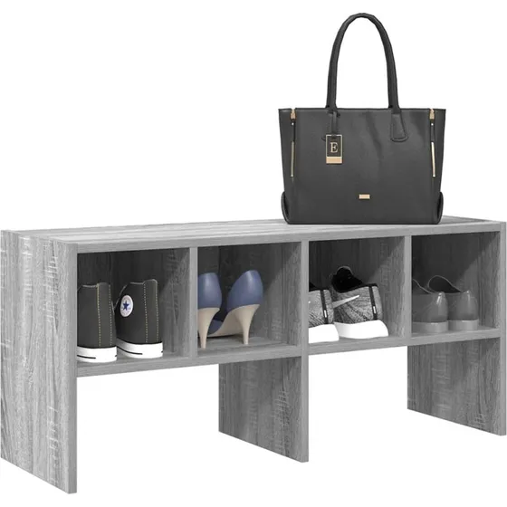 vidaXL Skostativ Stabelbar 89,5x30x40 cm Grå Sonoma-Eg