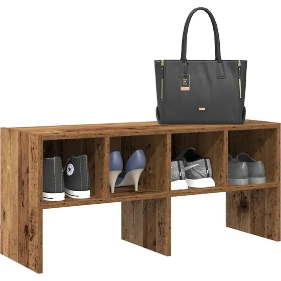 vidaXL Skostativ Stabelbar 89,5x30x40 cm Antikt Træ