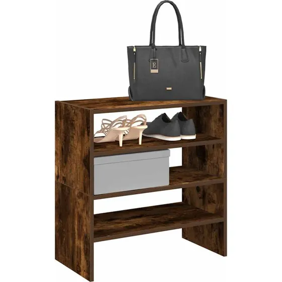 vidaXL Skostativer Stabelbare 2 Stk. 60x30x30,5 cm Røget Egetræ