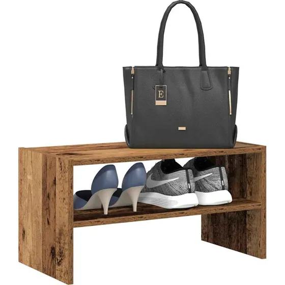 vidaXL Skostativ Stabelbar 60x30x30,5 cm Antikt Træ