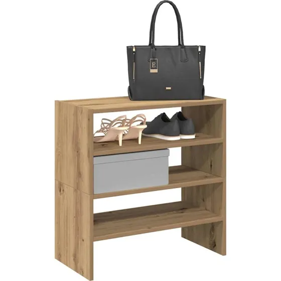 vidaXL Skostativer Stabelbare 2 stk. 60x30x30,5 cm Egetræsfarvet