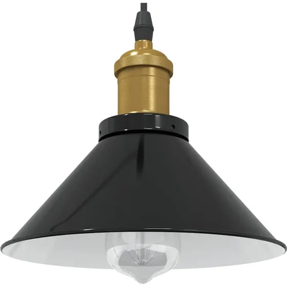 vidaXL Pendellampe Højdejusterbar E27 Ø 22 cm Sort