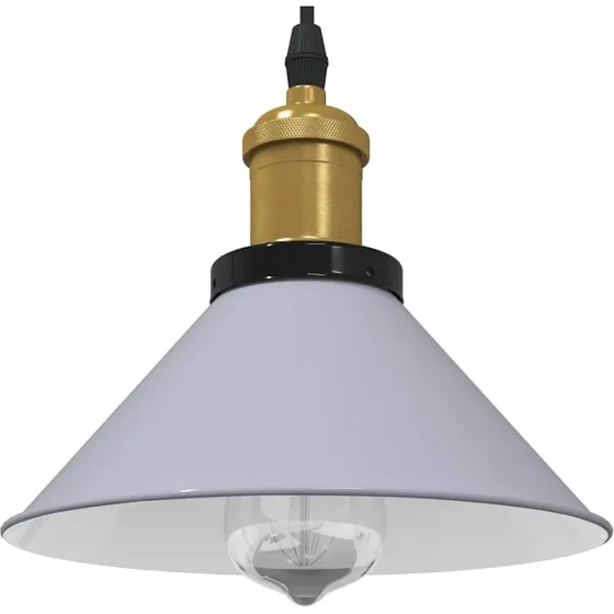 vidaXL Pendellampe Højdejusterbar E27 Ø 22 cm Metal Glans Grå