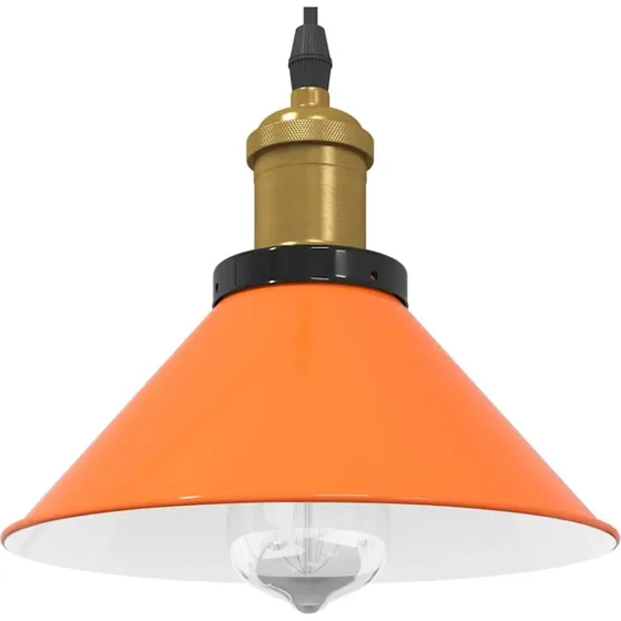 vidaXL Højdejusterbar Pendellampe E27 Ø 22 cm Glans Orange