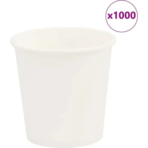 vidaXL Kaffekopper af papir 1000 stk. 4oz 100ml hvid
