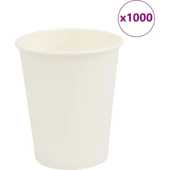 vidaXL Kaffekopper af papir 1000 stk 8oz 200ml hvid