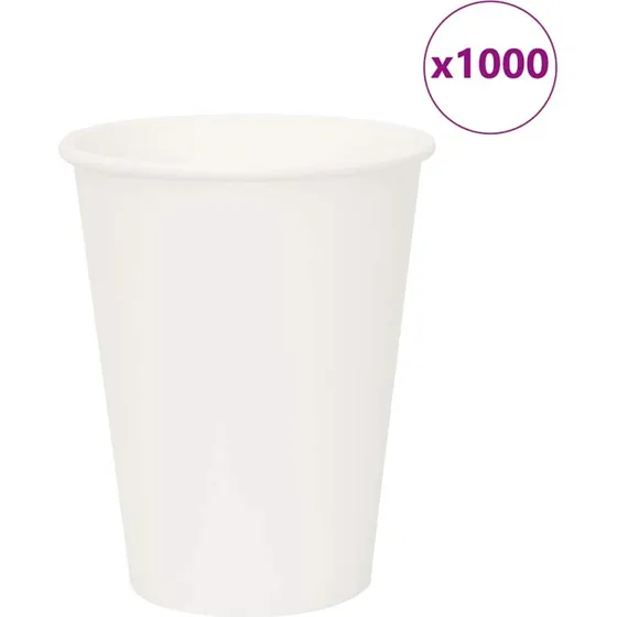 vidaXL Kaffekopper af papir 1000 stk. 12oz 300ml hvid