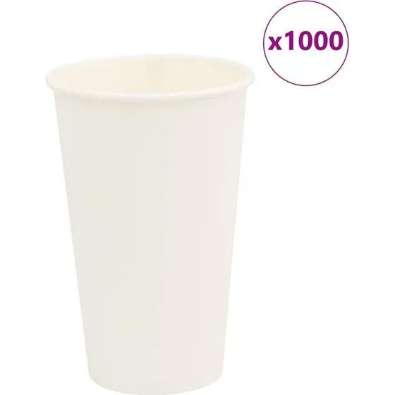 vidaXL kaffekopper papir 1000 stk. 16oz 400ml hvid