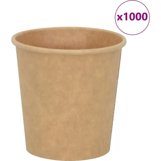 vidaXL kaffekopper papir 1000 stk. 4oz 100ml brun