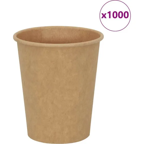 vidaXL kaffekopper af papir 1000 stk. 8oz 200ml brun
