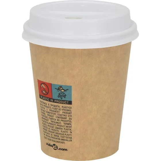 vidaXL Papirkoplåg Ø80 mm, 8 oz, 1000 stk., hvid plast