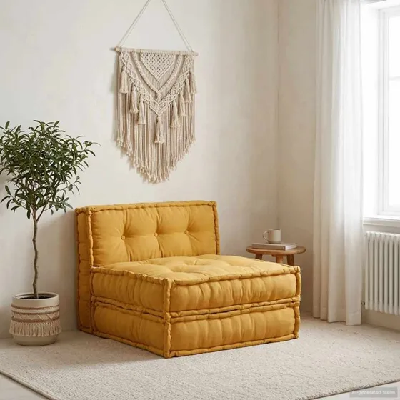 vidaXL modulær sofaenhed stof 70x70x36 gul
