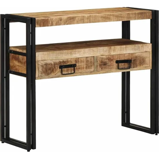 vidaXL Konsolbord med skuffe Brun 90 x 33 x 75 cm, massivt mangotræ