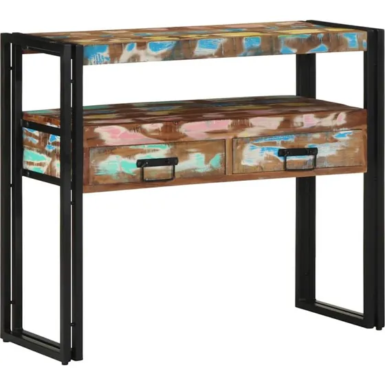 vidaXL Konsolbord Flerfarvet 90 x 33 x 75 cm Genbrugstræ
