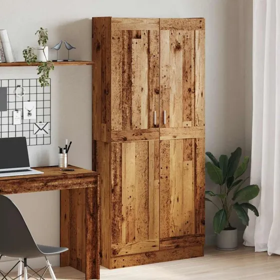 vidaXL Højskab 82,5x30,5x185 cm Konstrueret Træ Antikt Træ