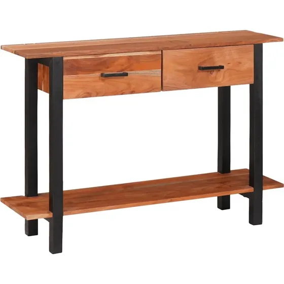 vidaXL Konsolbord med skuffe 110 x 30 x 75 cm brun sort