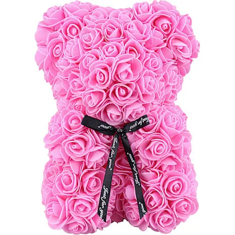 Rose bamse lyserød 28 cm