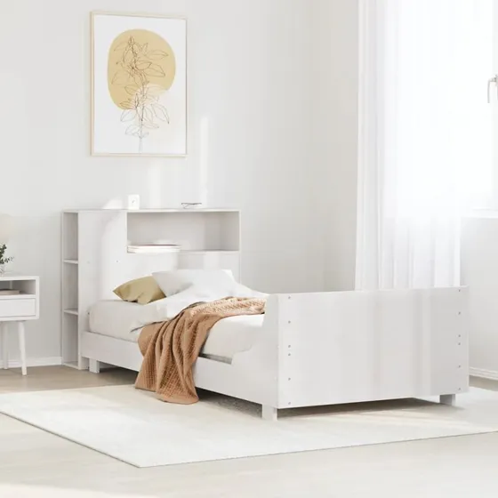 vidaXL Sengeramme 75x190 cm hvid massivt fyrretræ