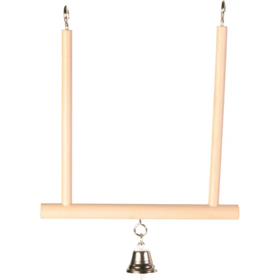 Fuglelegetøj Trægynge med klokke 12,5x13,5 cm