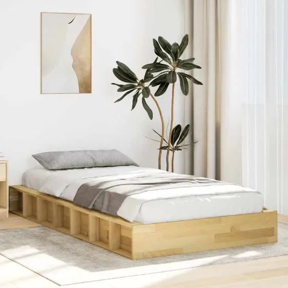 vidaXL Sengeramme 75x190 cm Massivt Træ Eg