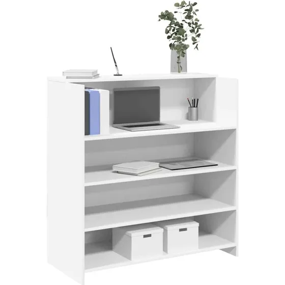 vidaXL Receptionsdisk Hvid 100x50x103,5 cm Konstrueret Træ