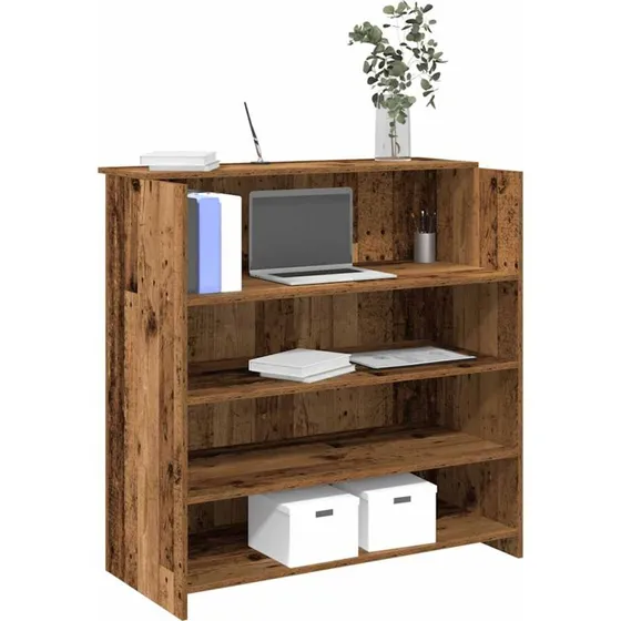 vidaXL Receptionsskranke Antikt Træ 100x50x103,5 cm Konstrueret Træ