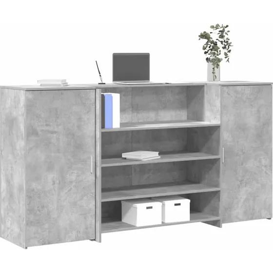 vidaXL Receptionsskranke 200x50x103,5 cm konstrueret træ betongrå