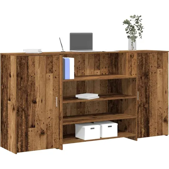 vidaXL Receptionsskranke 200x50x103,5 cm konstrueret træ antikt træ