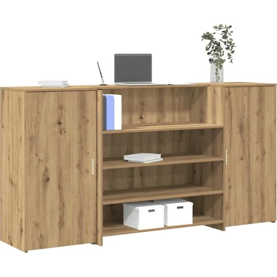 vidaXL Receptionsskranke 200x50x103,5 cm hvid konstrueret træ
