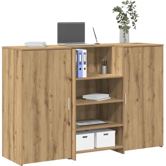 vidaXL Receptionsskranke 155x50x103,5 cm hvid konstrueret træ