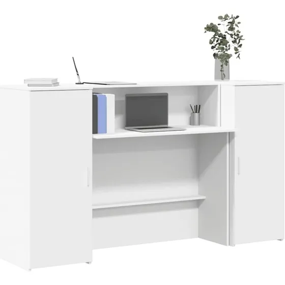vidaXL Receptionsdisk Hvid 180x50x103,5 cm Konstrueret Træ