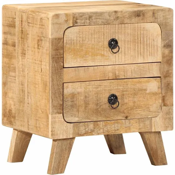 vidaXL Sengebord 40x32x46 cm i massivt ru mangotræ