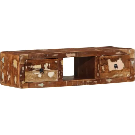 vidaXL væghængt tv-skab 100x32x25 cm massivt genbrugstræ