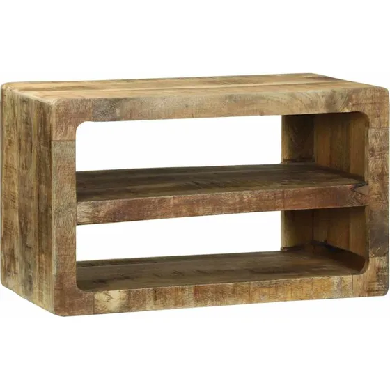 vidaXL TV-skab med hylde, brun, 60 x 32 x 36 cm, massivt mangotræ