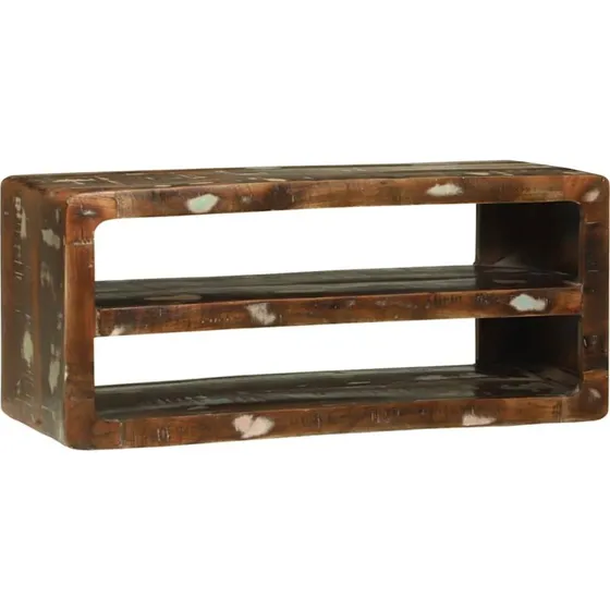 vidaXL TV-skab Flerfarvet 80 x 32 x 36 cm Massivt genbrugstræ