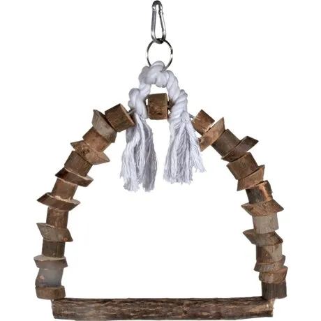 Trægynge til fugle 15x20 cm – naturtræ med reb