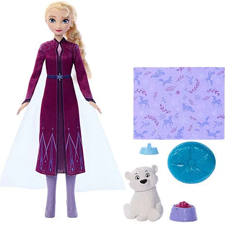 Disney Frozen Elsa-dukke med isbjørneunge