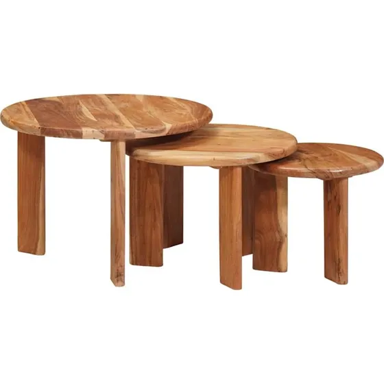 vidaXL Nesting Kaffeborde 3 stk Brun Akacietræ