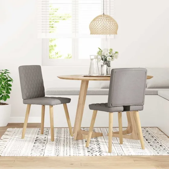 vidaXL Spisebordsstole 2 stk. gråbrun stof