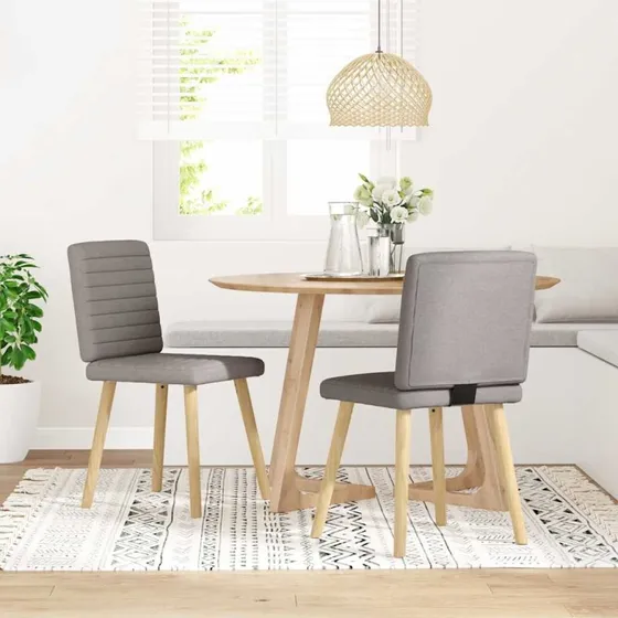 vidaXL Spisebordsstole 2 stk. gråbrun stof