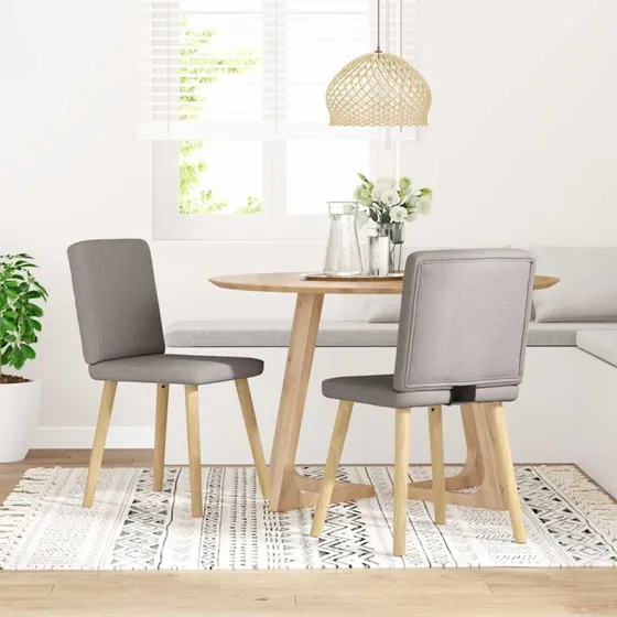 vidaXL 2 stk. spisebordsstole gråbrun, stof, drejelig