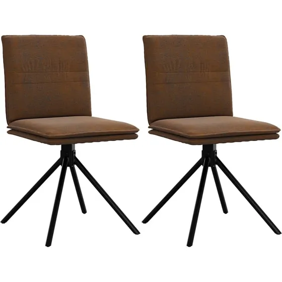 vidaXL Spisebordsstol Brun Faux Suede Læder