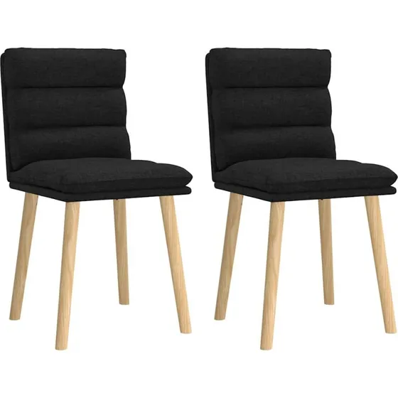vidaXL Spisebordsstole 2 stk. sort, gummitræ & polyesterstof
