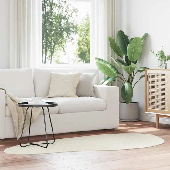 vidaXL Tæppe Huarte Creme 100 x 200 cm Polyester
